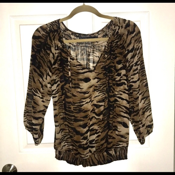 Zara Animal Print Top - Picture 1 of 3